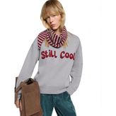 Kadın Çizgili Fular Detaylı Sweatshirt