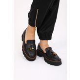 Kadın Deri Loafer Siyah