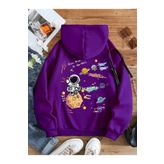 Kadın Galaxy Sırt Baskılı Oversize Sweatshirt