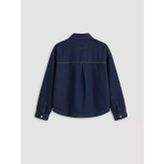 Kadın Gömlek Yaka Oversize Lacivert Jean Ceket