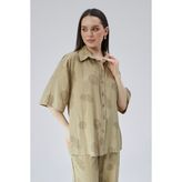 Kadın Haki Oversize Gömlek - XL