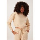 Kadın Kapüşonlu 3 İplik Sweatshirt Bej