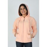 Kadın Kapüşonlu Önü Biyeli Fleto Cepli Polar Pembe