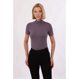 Kadın Kısa Kol Bluz - Mor - 2XL