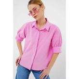 Kadın Kısa Kol Gömlek 20312 - Pembe - 38