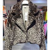 Kadın Leopar Desenli Kısa Mont - M - L