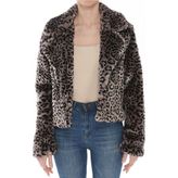 Kadın Leopar Desenli Kısa Mont - S - M