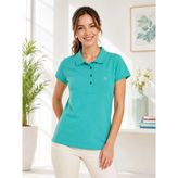 Kadın Mint Yeşili Polo Yaka Basıc T-Shirt