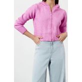 Kadın Modern Tarz Regular Kapüşonlu Crop Triko Hırka