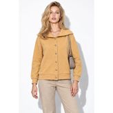 Kadın Önden Düğmeli Sweatshirt%100 Pamuk-Sarı
