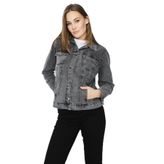 Kadın Oversize Denim Ceket Antrasit 38