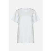 Kadın Pamuklu Basic Oversize T-Shirt Beyaz M/L