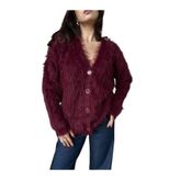 Kadın Peluş Oversize Triko Hırka 91