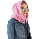 Kadın Pembe Polar Kar Maskesi - 3XL