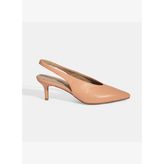 Kadın Pembe Slingback Deri Topuklu Ayakkabı