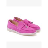 Kadın Pembe Süet Deri Loafer