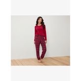 Kadın Pijama, Flanel, Kırmızı