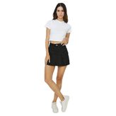 Kadın Pileli Cepli Mini Denim Etek
