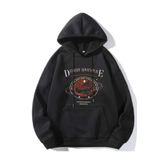 Kadın Siyah Desert Baskılı Oversize Kapşonlu Sweatshirt