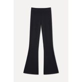 Kadın Siyah Flare Fit Örme Pantolon