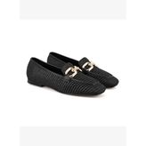 Kadın Siyah Hasır Loafer