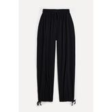 Kadın Siyah Jogger Fit Bağlamalı Pantolon