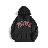 Kadın Siyah New York Bisiklet Yaka Sweatshirt