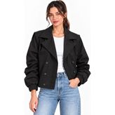 Kadın Siyah Premium Bomber Trençkot E26-CON2094
