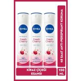 Kadın Sprey Deodorant Fresh Cherry 48 Saat Koruma 150mlx3