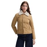 Kadın Taba Pelüş Yaka Kapitoneli Puffer Mont