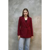 Kadın Tek Düğmeli Blazer Ceket - Bordo - 38 - Regular Fit