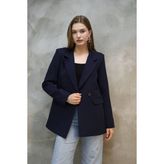 Kadın Tek Düğmeli Blazer Ceket - Lacivert - 38 - Regular Fit