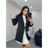 Kadın Tek Düğmeli Blazer Ceket - Siyah - 38 - Regular Fit