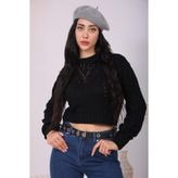 Kadın Triko Crop Kazak - Örme Rahat Kesim