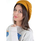 Kadın Triko Tek Kat Ressam Bere - Hardal - Standart