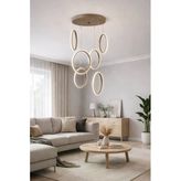 Kafkas Cappuccino 6Lı Sarkıt Modern Led Avize
