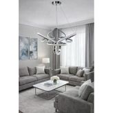 Kafkas Gümüş Taç Kristal Halkalı Modern Led Avize