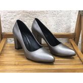Kafkaslar 9 Cm. Kalın Topuklu Bayan Stiletto Ayakkabı - Platin