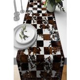 Kahve Deri Görünümlü Premium Masa Örtüsü Runner RNR461