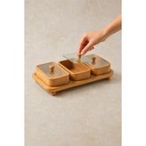 Kai Home 3\'lü Bambu Dikdörtgen Kahvaltılık & Çerezlik Servis Sunum Seti