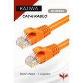 KAJİWA CAT6 10 Metre Ethernet Kablosu 1.000 Mbps Premium İnternet Lan Kablo 10mt