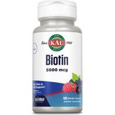 KAL Biotin, Mixed Berry, 5,000 Mcg, 100 Micro Tablets - 100 TABLET