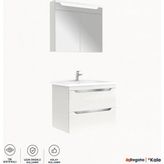 Kale Casilla 80 Cm Satin Gri Banyo Dolabı Takımı - Abanoz Beyaz