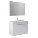 Kale Krea 80 cm Kapaklı Takım Beyaz Banyo Dolabı