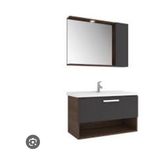 Kale Trevi 100 cm Banyo Dolabı+Ayna Antrasit Set