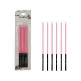 Kalem Model Makaron Pembe Mum 15 cm 6 lı
