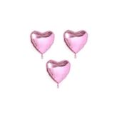 Kalp Folyo Balon 3 Adet Pembe