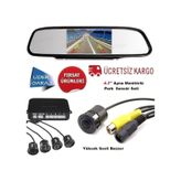 Kameralı Park Sensörü 4.3 '' Ayna Ekranlı Full Set