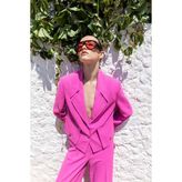 Kameya Düğmeli Blazer Ceket - 42 - Pembe