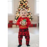 Kamikam Kız ve Erkek Bebek Noel Takım Noel Baba Noel Anne Kostümü Noel Kıyafeti Yılbaşı Yeni Yıl - 74 cm - Kırmızı